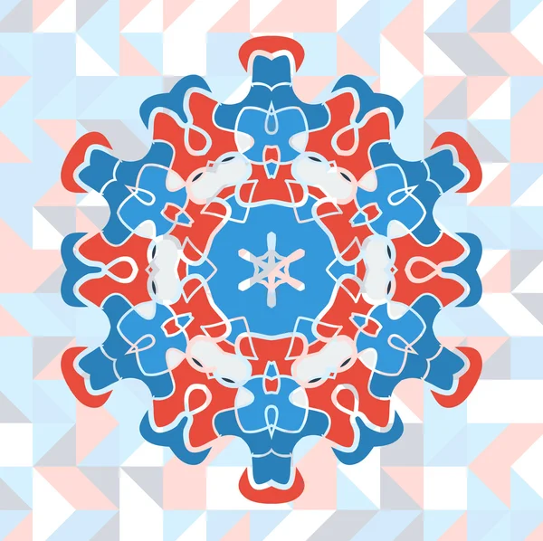 Mandala art vector in red and blue colors — Stock Vector