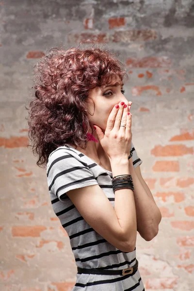 Cute redhead women side view — Stock Photo, Image