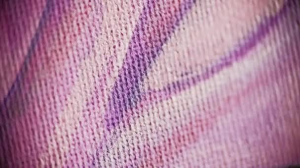 Dessin d'une peinture violette avec macro shot pinceau. Quelqu'un dessine de la peinture sur une toile — Video