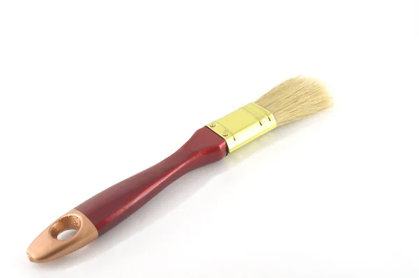 Brosse à peinture avec poignée marron — Photo