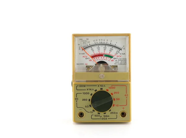 Analoges Multimeter über Weiß — Stockfoto