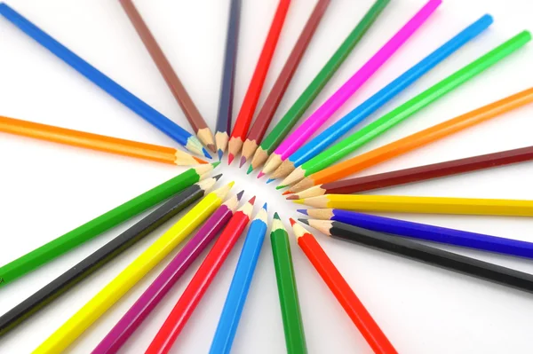 Color pencils over white — Stock Photo, Image