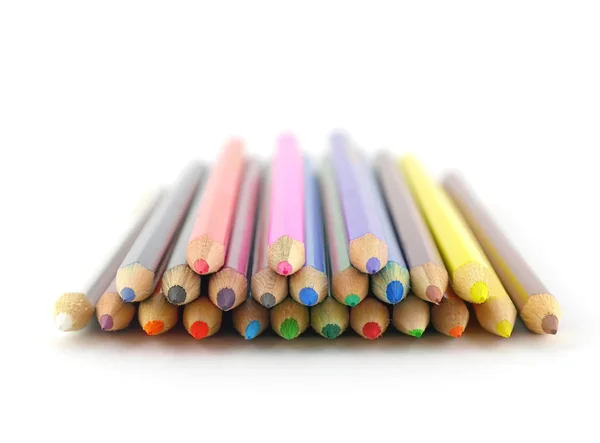 Color pencils over white — Stock Photo, Image