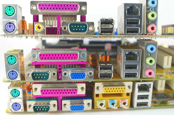 Plug-and-sockets de interface de computação — Fotografia de Stock