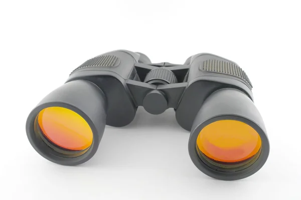 Black binoculars over white — Stock Photo, Image