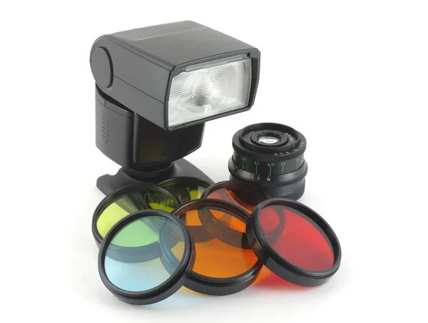 Filtre couleur pour lentilles et photoflash — Photo