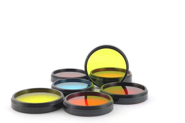 Filtros de color para lentes sobre blanco — Foto de Stock