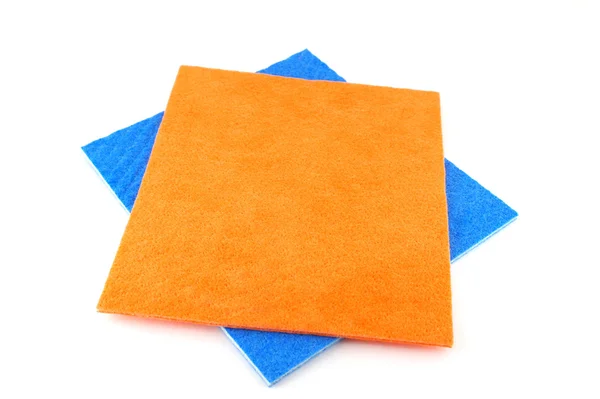 Orange and blue napkins over white — Stock Photo, Image