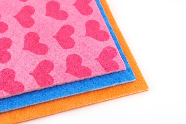 Orange, pink and blue napkins — Stock Photo, Image