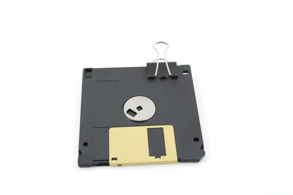 Diskette für Computer und Clip — Stockfoto