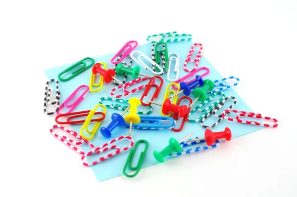 Office clips and push pins for paper — Stock Photo, Image