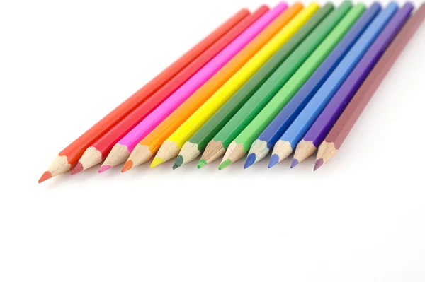 Color pencils over white — Stock Photo, Image