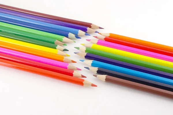 Color pencils over white — Stock Photo, Image