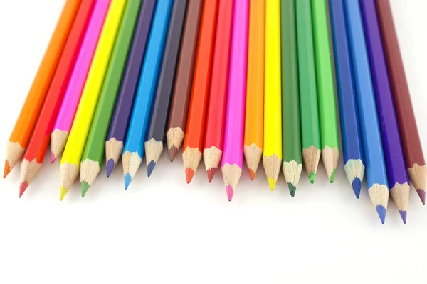 Lápis de cor sobre branco — Fotografia de Stock