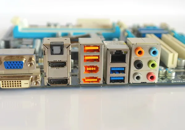 Interface plug-and-sockets of computer — Stock Photo, Image