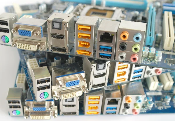 Back side of computer main boards — Stock Photo, Image