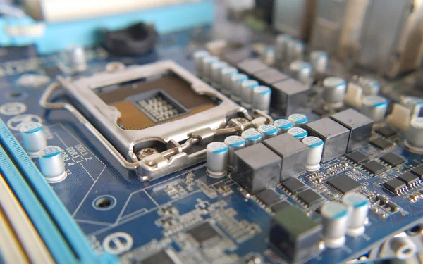 Fragment of computer main board — Stock Photo, Image