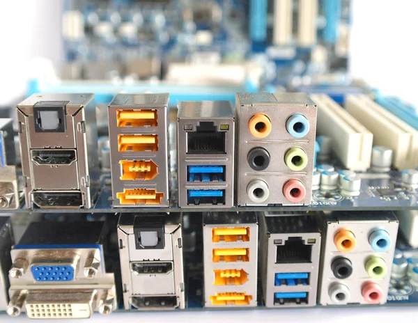 Back side of computer main boards — Stock Photo, Image