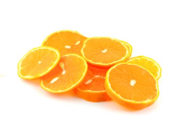 Beyaz üzerine portakal mandalina (mandarine)