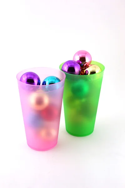 색상 크리스마스 장식 컵 — 스톡 사진