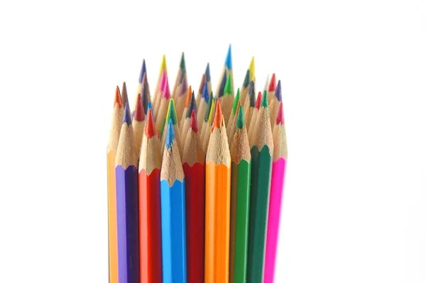 Color pencils over white — Stock Photo, Image