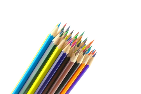 Цветные карандаши на белом — стоковое фото