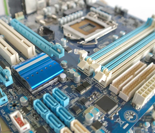 Fragment of computer main board — Stock Photo, Image