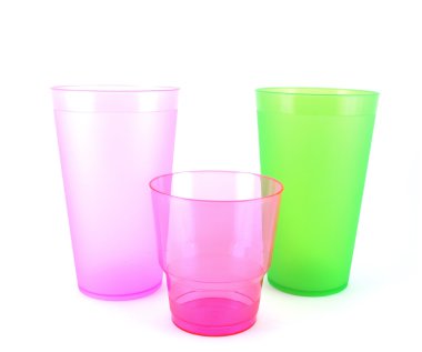 yeşil ve pembe bardak