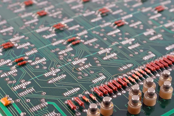 Old electronic circuit board, abstract background — Stock Photo, Image