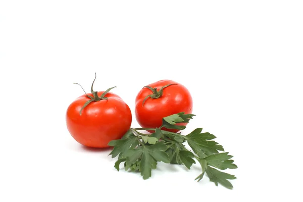 Tomates com salsa — Fotografia de Stock