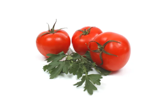 Tomatoes with parsley — Stock Photo, Image