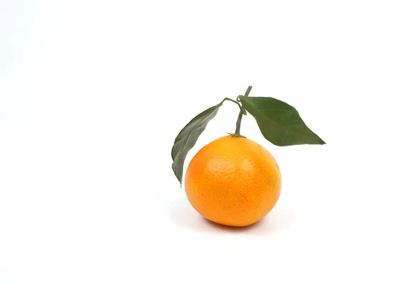 Ripe tangerine over white — Stock Photo, Image