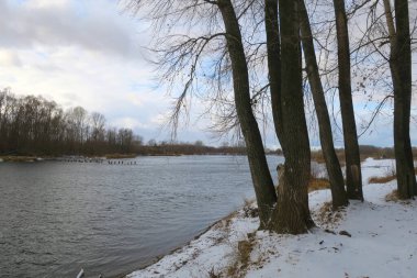 Nehirli sonbahar manzarası