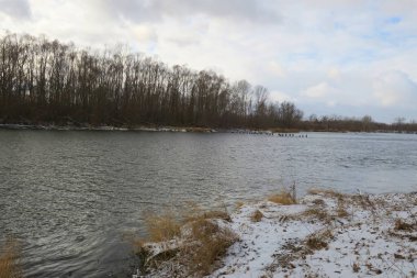 Nehirli sonbahar manzarası