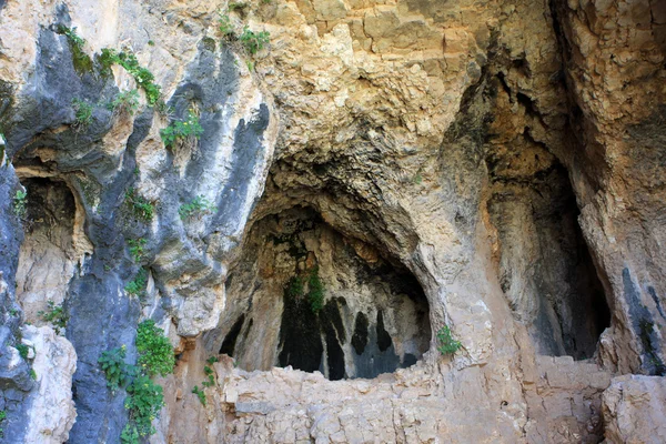 Fortaleza da caverna, monte Arbel Imagens De Bancos De Imagens Sem Royalties