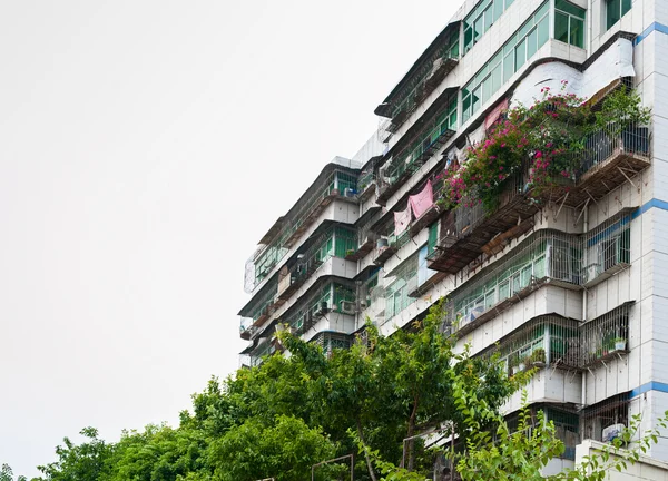 Balkon met mooie bloemen Rechtenvrije Stockafbeeldingen