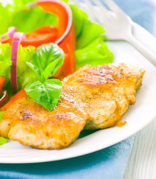 Meat with vegetable salad — Stock Photo, Image