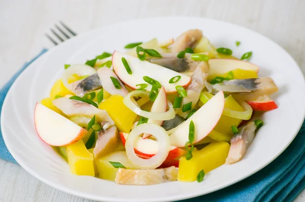 Salada de arenque com maçã e batata — Fotografia de Stock