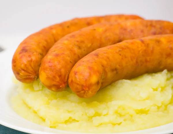 Sausages with mashed potato — Stock Photo, Image