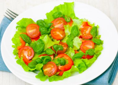 Tabakta taze sebze salatası