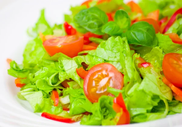 Verse groentesalade op bord — Stockfoto