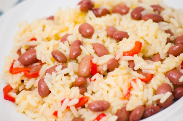 Reis mit roten Bohnen — Stockfoto