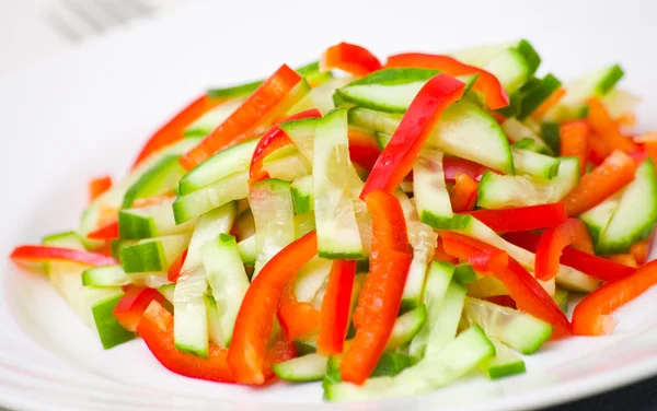 Frisk vegetabilsk salat på plade - Stock-foto