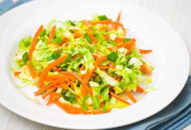 taze sebzeler lahana ve havuç salatası