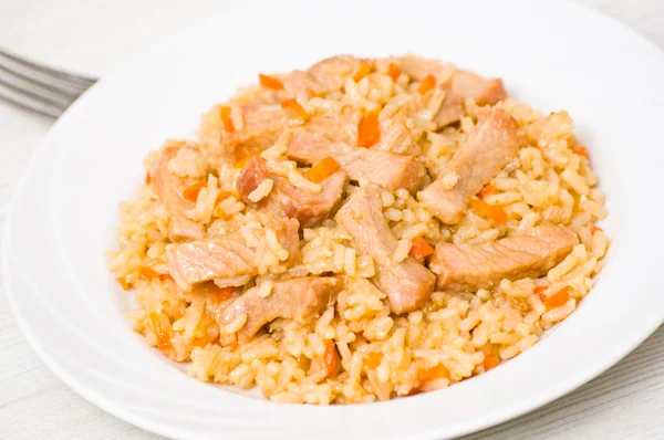 Nasi dengan daging — Stok Foto