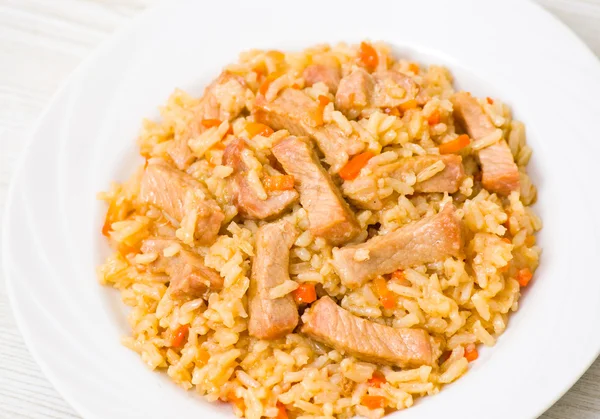 Rýže s masem — Stock fotografie