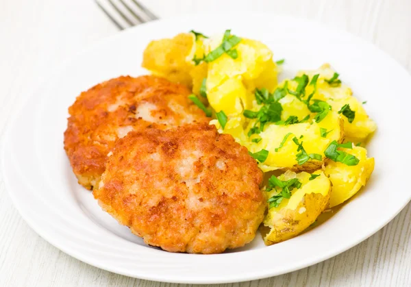 Burger with potato — Stock Photo, Image