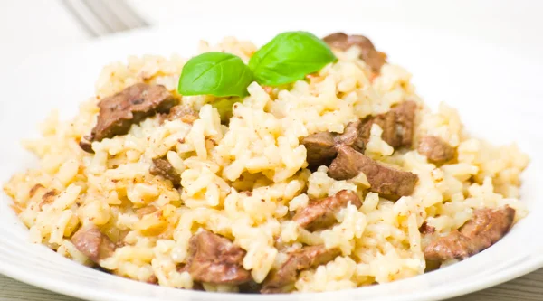 Risotto with liver — Stock Photo, Image