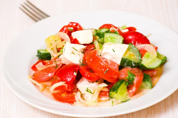 Fräsch sallad i plattan — Stockfoto