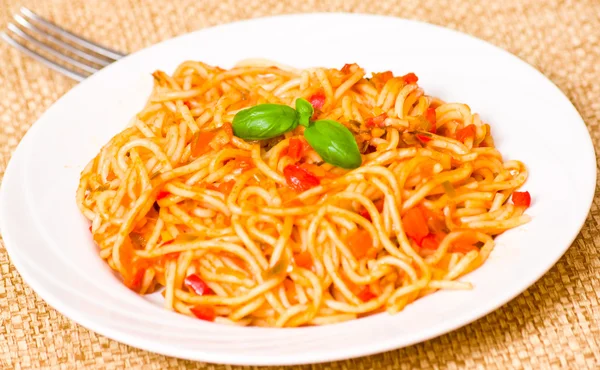 Sos pomidorowy Spaghetti whit — Zdjęcie stockowe